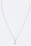 Teardrop CZ Pendant Necklace