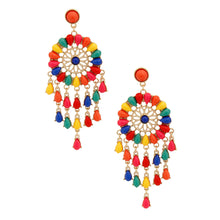 Load image into Gallery viewer, Rainbow Bead Dream Catcher Earrings
