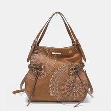 Cargar imagen en el visor de la galería, Nicole Lee USA Side Braided Tassel Inlaid Rhinestone Embroidery Hobo Bag
