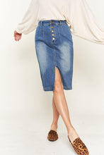 Load image into Gallery viewer, Denim button down front midi skirt JBJ1077

