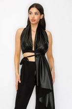Load image into Gallery viewer, Faux Leather Top Pants Set
