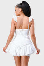 Cargar imagen en el visor de la galería, Sweetheart With Drawstring Bow Cutout Ruffled Flutter Sleeves Mini Dress
