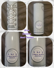 Load image into Gallery viewer, A.M.J BOUTIQUE SWAG WHITE 20 OZ STAINLESS STEEL SHOE TUMBLER WITH OR W/O LACES
