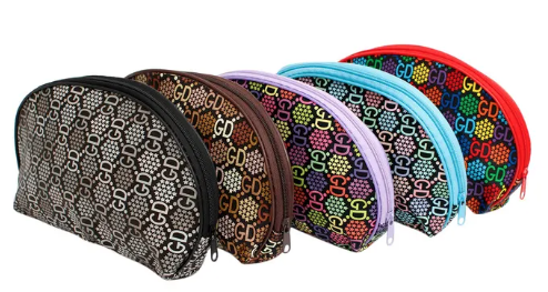 Dozen Pack GD Mono Print Makeup Pouches for Women