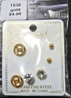 1538 - gold  cc inspired earrings
