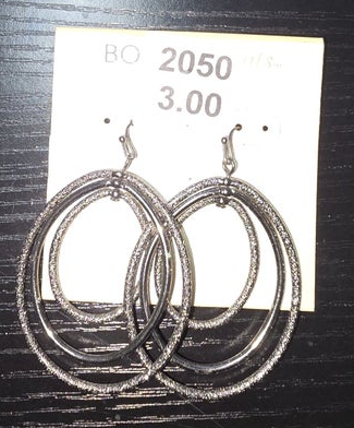 2050 - triple gunmetal earrings