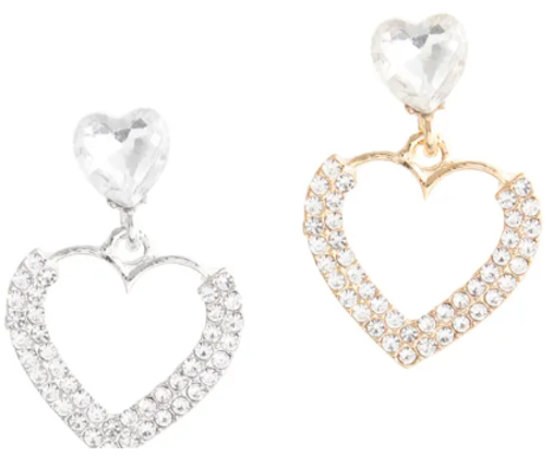 3008 - heart post back earrings