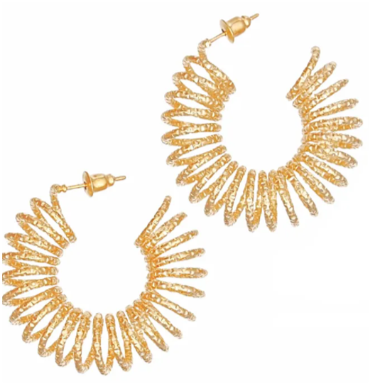 1524 - gold spiral earrings