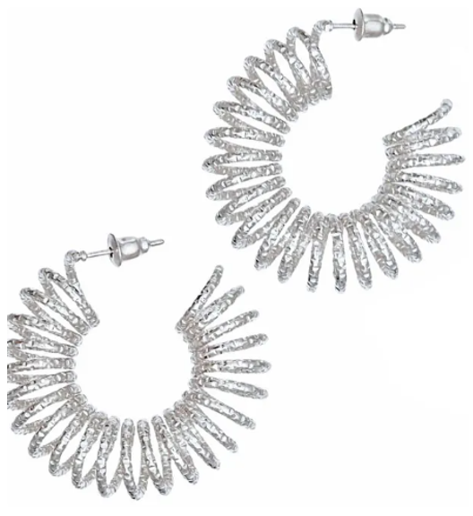 1525 - silver spiral earrings
