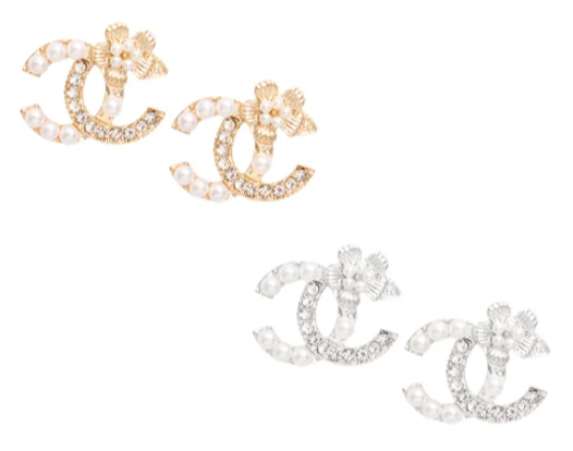 3002 - pearl flower cc inspired earrings