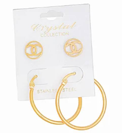 1527 - gold cc inspired earring set