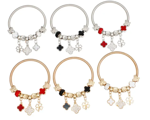 3021 - Quatrefoil Clover Jump Coil Bracelets