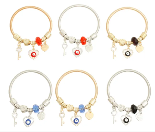 3058 - Spring Evil Eye Heart Bracelets