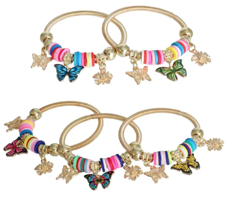 3076 - Gold Spring Butterfly Charm Bracelets