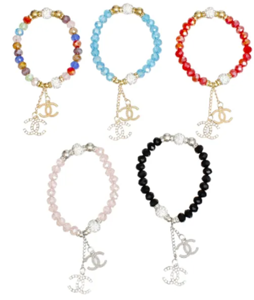 1580 - Bead Double CC INSPIRED Charm Bracelets