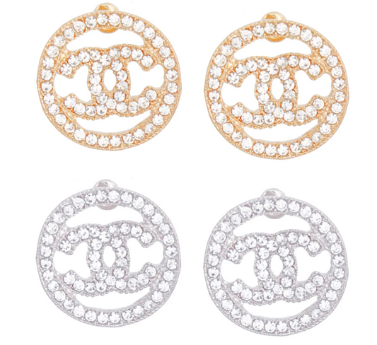1000-6 - Small Circle CC Stud Earrings INSPIRED