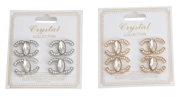1000-7 - 2Pc CC Stud Earring Sets INSPIRED