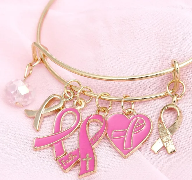 1000-11 - A&A Pink Breast Cancer Bangle Bracelets