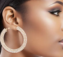 Load image into Gallery viewer, 1000-15 - Stacked Pave 55mm Hoops
