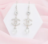 1000-17 - CC and Bead Dangle Fish Hook Earrings INSPIRED