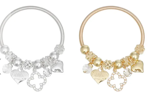 3028 - Quatrefoil Heart Charm Bracelets