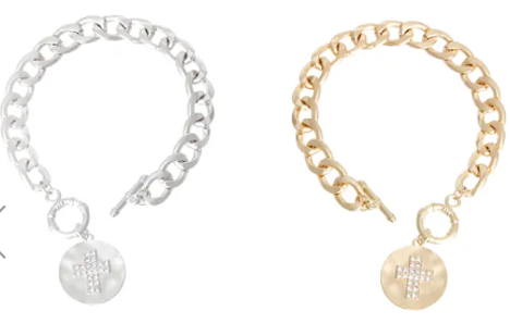 3063 - cross bracelet with toggle