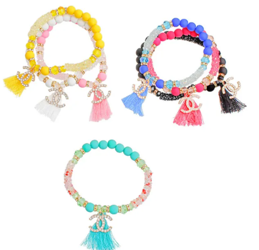 3066 - Multi Tube Bead Tassel Bracelets
