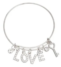 Cargar imagen en el visor de la galería, 3049 - A&amp;A Bangle LOVE Charm Bracelets
