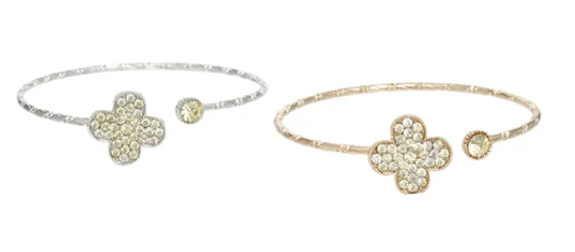 3026 - Yellow Bling Quatrefoil Armband