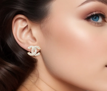 Load image into Gallery viewer, 1000-24 - Classic CC Rhinestone Stud Earrings INSPIRED
