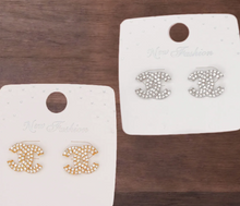 Load image into Gallery viewer, 1000-24 - Classic CC Rhinestone Stud Earrings INSPIRED
