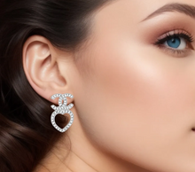 Load image into Gallery viewer, 1000-25 - Dazzling CC Heart Luxe Stud Earrings INSPIRED
