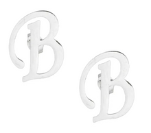 Load image into Gallery viewer, 1000-41 - Stainless Steel Silver Initial Earrings

