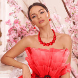 Red Graduated Bubble Gum Ball Beads