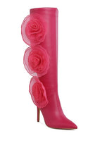 Load image into Gallery viewer, Chinkara Sheer Big Rose Detail Long Boots
