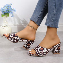 Load image into Gallery viewer, Leopard Block Heel Suede Sandals
