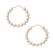 Cargar imagen en el visor de la galería, Silver Metallic Ball Hoop Earrings
