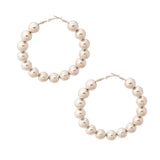 Silver Metallic Ball Hoop Earrings