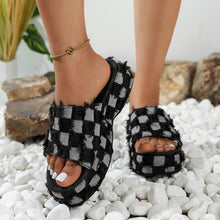 Cargar imagen en el visor de la galería, Plaid PU Leather Platform Sandals
