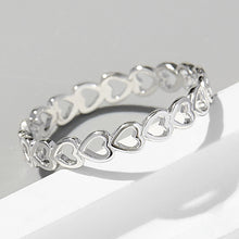 Cargar imagen en el visor de la galería, 925 Sterling Silver Heart Link Ring
