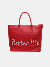Cargar imagen en el visor de la galería, BETTER LIFE PU Leather Tote Bag
