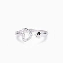 Cargar imagen en el visor de la galería, 925 Sterling Silver Inlaid Zircon Heart Open Ring
