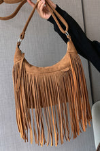 Cargar imagen en el visor de la galería, Suede Fringe Adjustable Strap Shoulder Bag
