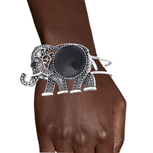 Load image into Gallery viewer, Black Elephant Hinge Bracelet
