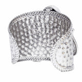 Cuff Burnished Silver Elephant Tribal Bracelet