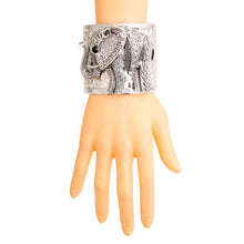 Load image into Gallery viewer, Burnished Silver Engraved Elephant Cuff
