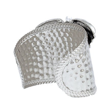 Cargar imagen en el visor de la galería, Cuff Burnished Silver Elephant Pearl Bracelet
