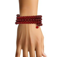 Cargar imagen en el visor de la galería, Coiled Red Pearl Glass Bead Wrap Bracelet Women
