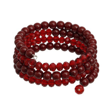 Cargar imagen en el visor de la galería, Coiled Red Pearl Glass Bead Wrap Bracelet Women
