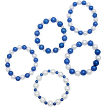 Load image into Gallery viewer, Azure Elegance: Blue and White Pearl Bracelet Set
